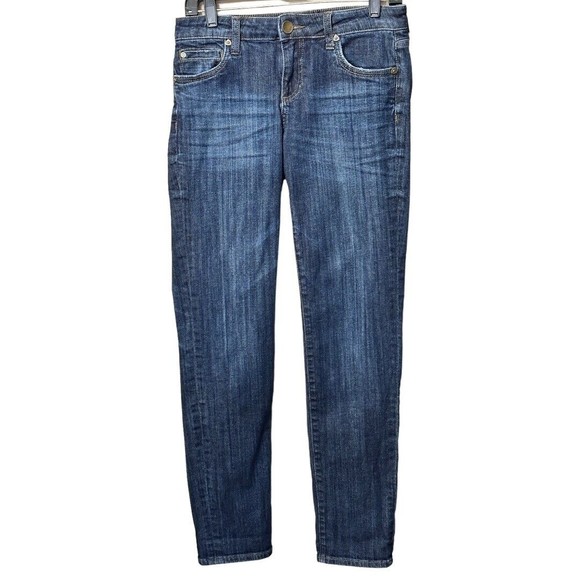 KUT FROM THE KLOTH Size 2 Dark Wash Jeans Style #KP494MS1 Straight Leg Mid Rise - Picture 1 of 12